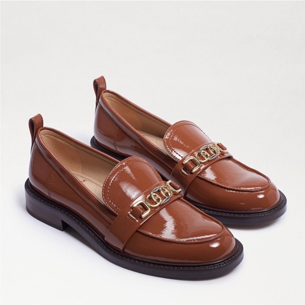 Sam Edelman Christy Loafer Burnt Caramel Patent Brown